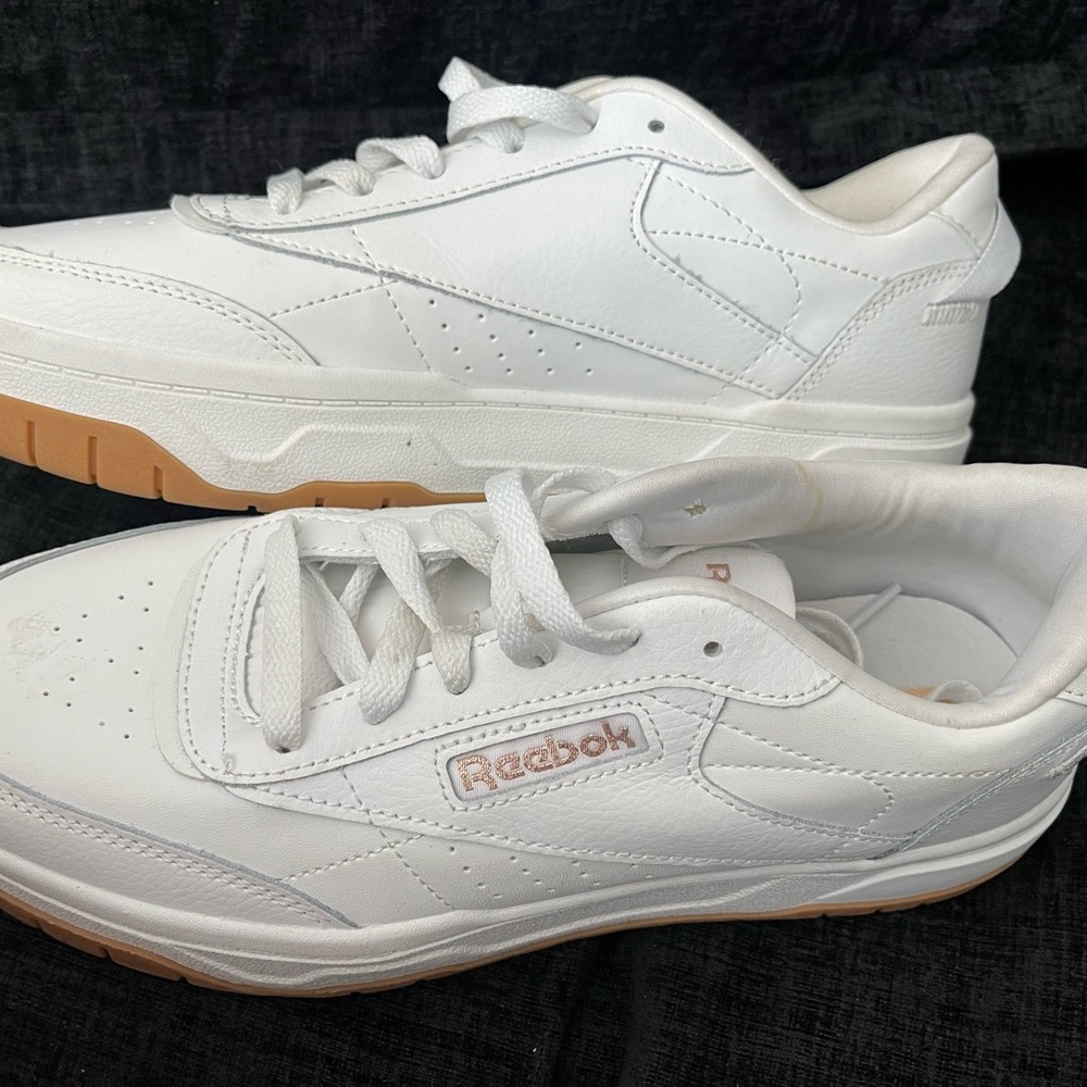 Reebok Court Advance Platform Sneakers Women Size9 White Gum Ortholite  Comfort